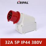 Industrial Three Phase 16A 32A IP44 IEC Panel Mount Socket Waterproof for sale