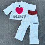 Oem Crop Screen Print T Shirt Drop Shoulder Boxy Tee Double Waist Baggy Sweat Pants Summer Streetwear Sweatpants and Tshirt Set for sale
