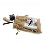 Logo Customized Burlap Favor Bags Drawstring Christmas Bag With Clear Window