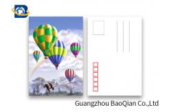 China Coloful Hot Air Balloon 3D Lenticular Postcards PET / PP Similar To Holograms supplier