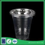 transparent 500ml PP Plastic Disposable Cup with flat lid for sale