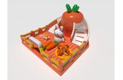 China Carrot Rabbit Inflatable Castles Orange White Green With Big Slides supplier