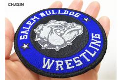 China Heat Press Badge Custom Embroidered Patches , Iron On Patch Applique For Clothing supplier