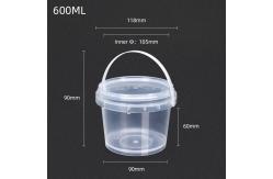 China 600ML Tamper Proof Cookie Bucket Plastic Food Container With Lid Handle 100% Material supplier