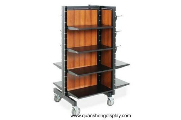 Metal rack with the wheels for the garment