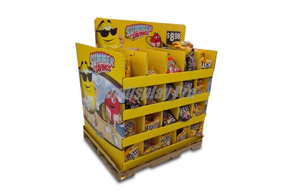 Cardboard Pallet Chocolate Point Of Sale Display Two Way 100x800x1320 mm