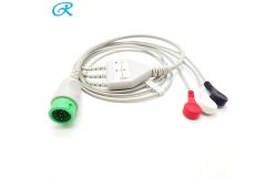 China Comen C100a Telemetry 3 Lead ECG Cable Snap 12pin Connector 1m / 3ft supplier