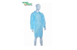 China 55gsm Nonwoven Disposable Lab Coat With Zip Closure supplier