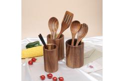 China Acacia Teak Wooden Kitchen Utensil Set In Stock Kitchen Cooking Tool Custom Logo supplier
