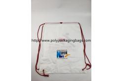 China Two Layer CPE / LDPE Plastic Drawstring Backpack Bags With Logo supplier