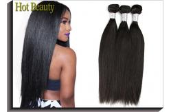 China Custom Peruvian Remy Virgin Human Hair Extensions For Women , Black Straight supplier