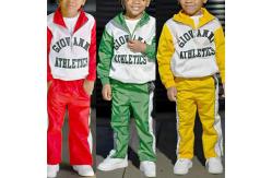 China Customized Kids Joggers Set Boys Cropped Hoodies Windbreaker Half Zipper OEM Service supplier