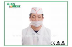 China Odorless Chef Paper Hat Customized Disposable Chef Hats Printing Stripe And Logo supplier