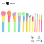 12pcs Colorful Plastic Handle And Aluminium Ferrule Beauty Cosmetic Brush Set Sample for sale