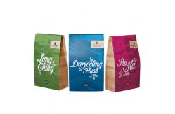 China Eco-friendly Zipper Tea Packaging Bag Matte Finish Square Bottom Printing supplier