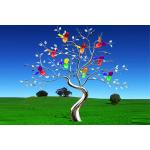 Garden Decor Colorful Painted Stainless Steel Tree Sculpture For Placing Square for sale