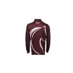 180GSM Lapel Collar Long Sleeve Men Burgundy Shirt With Buttons Sublimation Printing