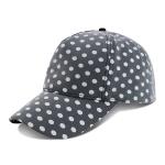 Curved Brim Baseball Cap / Youth Fitted Baseball Hats With Plain Black White Dot Printed for sale
