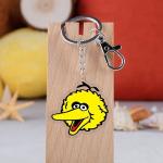 Metal Ring Attachment Transparent Acrylic Keychain Durable Cartoon Sesame Street Print