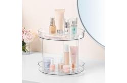 China 2 Tier Durable Transparent Removable Tray Lazy Susan Countertop Spice Display Rack supplier