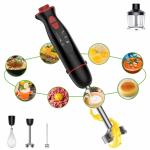 Durable stainless steel blades manual hand blender includes beaker, chopper, whisk, milk frother for sale