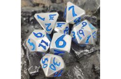 China DND Blue Silver Dice Set Polyhedron Green Metal Manual Grinding Polyhedral supplier