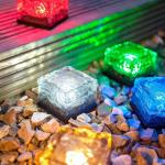Art Deco Solar Powered Exterior Lights 5LM Frosted Glass Ice Cube Solar Lights for sale