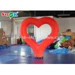 190T Nylon Cloth Red Heart Inflatable Lighting Decoration For Valentine 's Day for sale