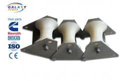 China 10kN Rated Load Wire Stringing Blocks Nylon Triple Cable Pulley Wheel High Strength supplier