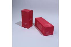 China Custom Logo Printed Packaging Skincare Boxes With Solid Red Texture Paper supplier