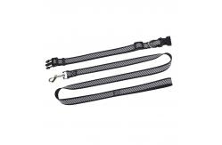 China Snap On Adjustable Dog Collar Nylon Braided Dog Rope Reflective Pet Leash supplier