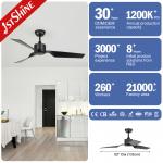 Home Black ABS Blades 6 Speed Low Noise Ceiling Fan With Remote Control