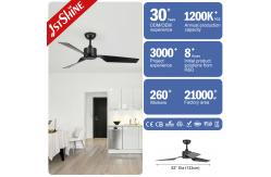 China Home Black ABS Blades 6 Speed Low Noise Ceiling Fan With Remote Control supplier