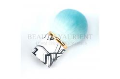 China Gold Ring Soft Short Kabuki Brush 360degree Head Transfer Printing On Handle supplier
