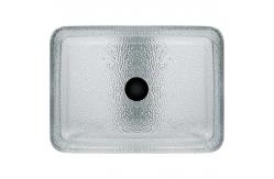 China 330mm 460mm Bathroom Wash Basin Table Top Shallow Glass Die Casting Crystal Clear supplier