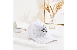 China Stripe 6 Panel Embroidered Baseball Caps With Back Closure supplier