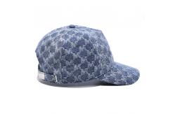 China 4 Eyelet Washed Cotton Denim Baseball Cap With Embroidered Logo supplier