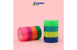 China Custom Self Adhesive Logo Coloured Stationery Tapes For Packing supplier
