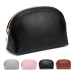Makeup Bag Small Travel Cosmetic Bag Lightweight PU Leather Cosmetic Organizer Pouch for Women (Small) - Black for sale