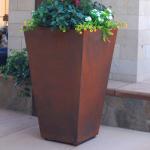 Modern Weather Resistant Corten Planter Box Planter Pot With Drainage Hole For Small Trees for sale