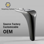 Mirror Gun Black L-Shaped Sofa Legs Cabinet Support Legs Table Feet Coffee Table Furniture Leg Fittings with Heightening Pads for sale