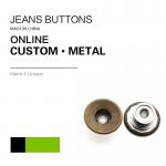 Antique Brass Custom Jeans Metal Button Denim Clothing Bulk Trims for sale