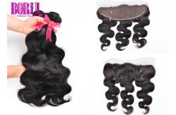China Pre Plucked Unprocessed Indian Body Wave Hair , Indian Wave Bundles With Frontal Neat supplier