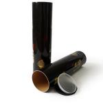 Black Mailing Paper Tube packaging For Map / Documents With Plastic PP Lid for sale
