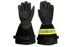 China EN659 Long Cuff Firefighter Gloves With Reflective Tape supplier