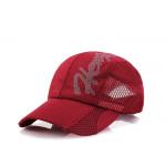 Red Fashion Style Mesh Baseball Caps 100% Cotton Material Mesh Net Custom Logo Printed for sale