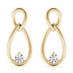 0.14 Carats Lab Created Diamond Hoop Earrings VVS Clarity HPHT Marquee Cut for sale