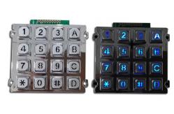 China 16 Keys Backlit Vandal Proof Access Keypad,  Metal Numeric Keypad supplier