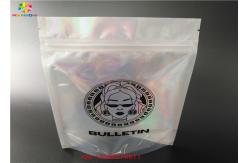 China Matte Finished Hologram Foil Zip Lock Bags Face Mask Cosmetic Sample Flat Pouch supplier