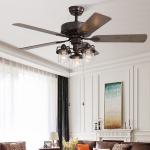 52Inch Crystal Cooling Air Ceiling Fan Light for sale